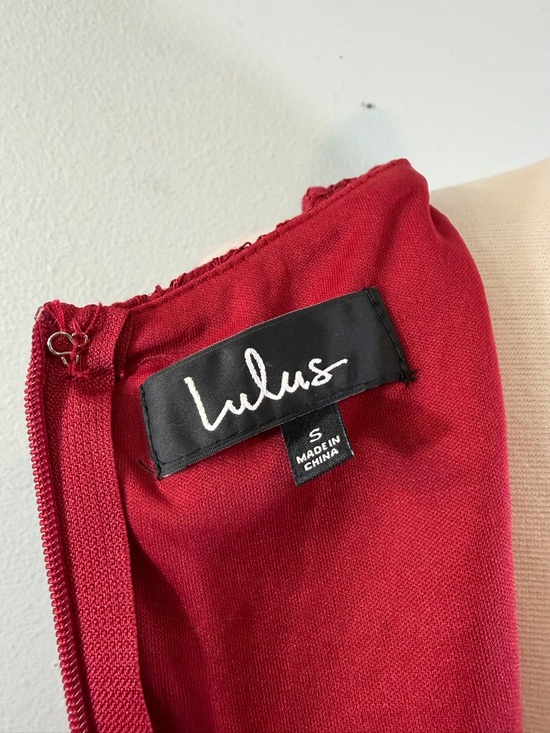 Lulus Everly Wine Red Lace Maxi Dress Size S Mermaid Flare Formal Wedding Party - Picture 10 of 14